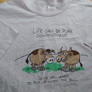 Vintage Shoebox Greetings Cow Bull Joke Parody T-Shirt